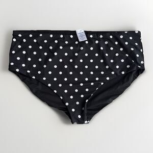 Lands' End Black and White Polka Dot High-Waist Bikini Bottoms, Size 16W, NWT